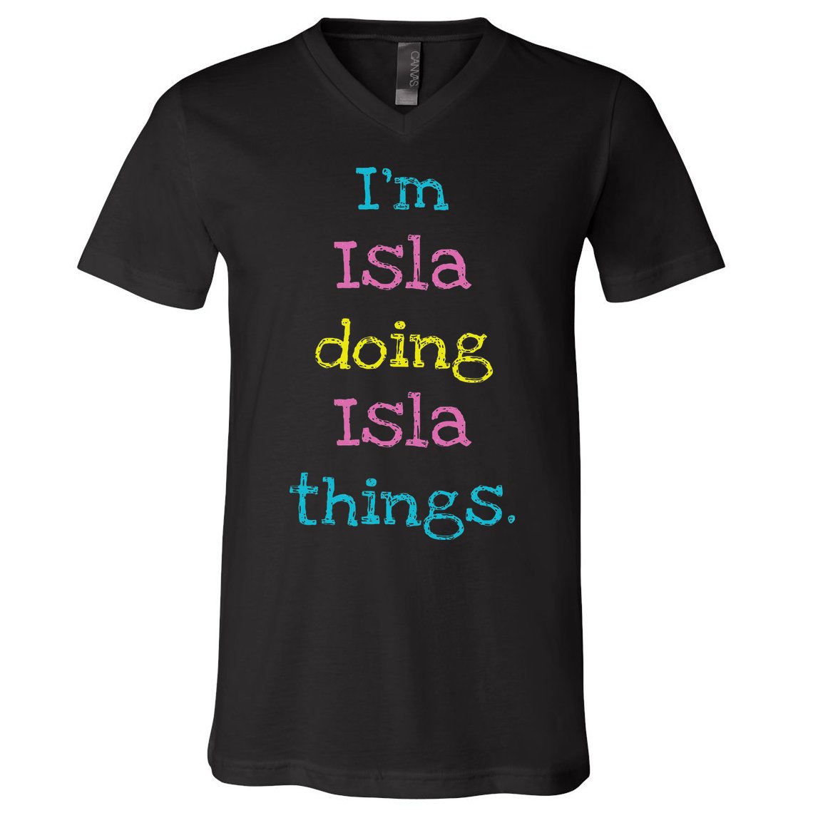 Isla Cute Personalized Text 's Gift Top For V-Neck T-Shirt