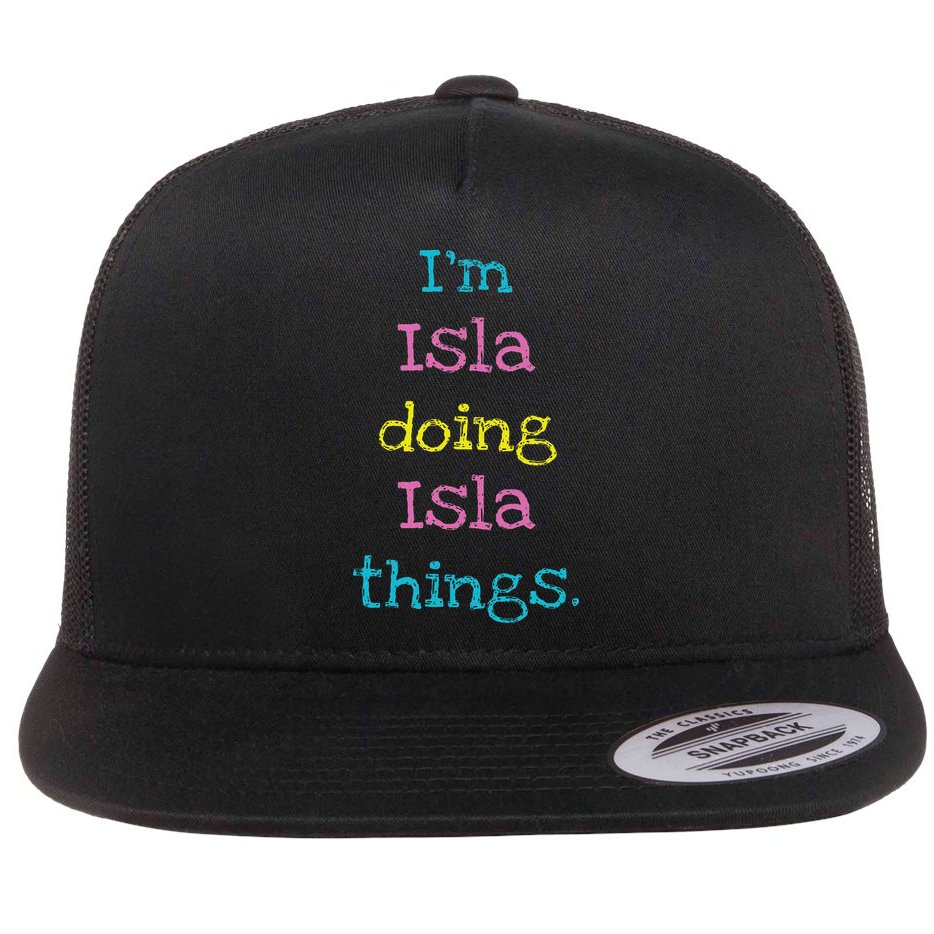 Isla Cute Personalized Text 's Gift Top For Flat Bill Trucker Hat