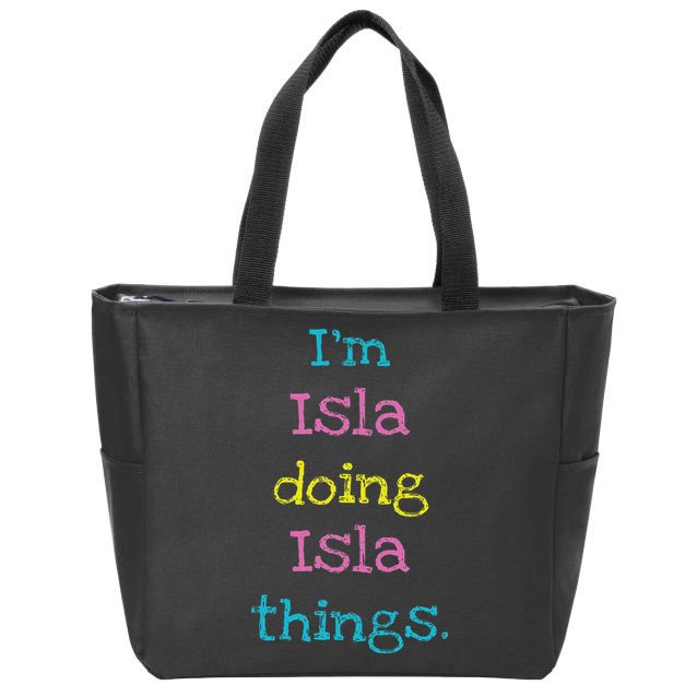 Isla Cute Personalized Text 's Gift Top For Zip Tote Bag