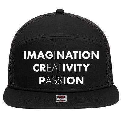 Imagination Creativity Passion I Eat Ass Funny Adult Pun 7 Panel Mesh Trucker Snapback Hat