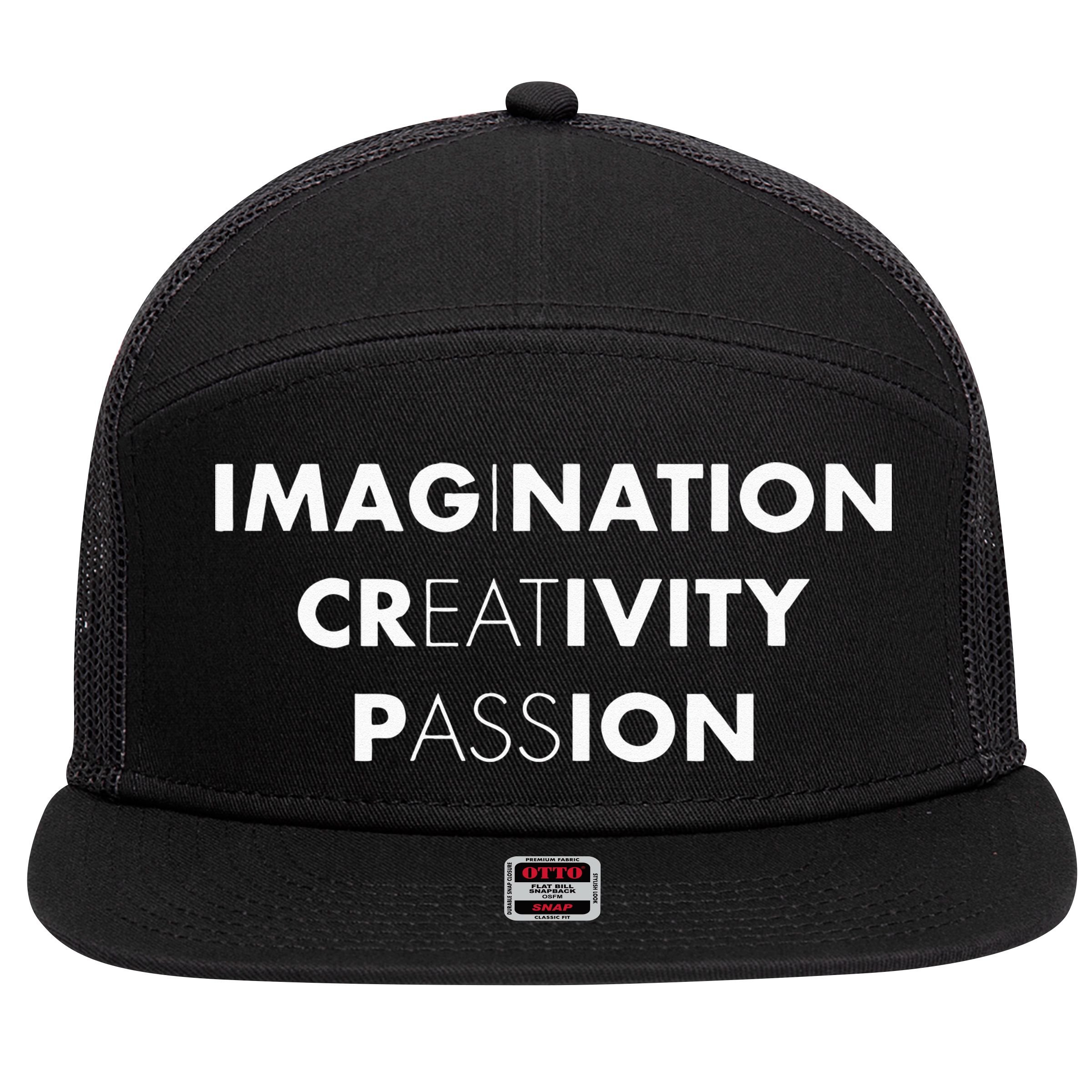 Imagination Creativity Passion I Eat Ass Funny Adult Pun 7 Panel Mesh Trucker Snapback Hat