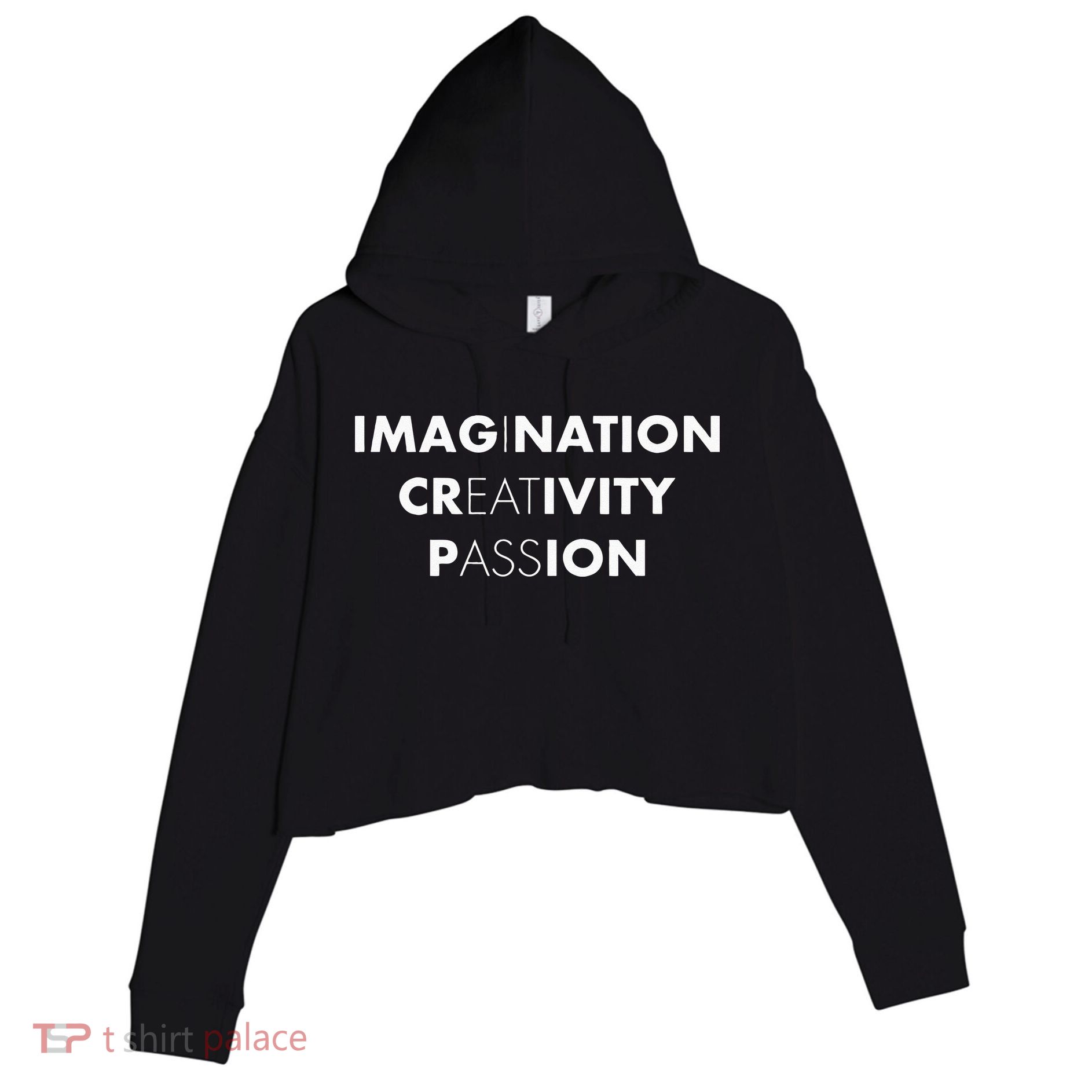Imagination Creativity Passion I Eat Ass Funny Adult Pun Crop Fleece Hoodie