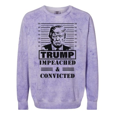 Impeached & Convicted Political Statement Artwork Colorblast Crewneck Sweatshirt