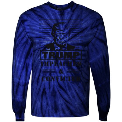 Impeached & Convicted Political Statement Artwork Tie-Dye Long Sleeve Shirt