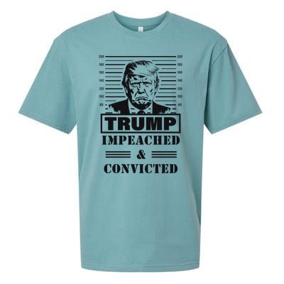 Impeached & Convicted Political Statement Artwork Sueded Cloud Jersey T-Shirt