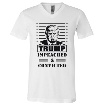 Impeached & Convicted Political Statement Artwork V-Neck T-Shirt