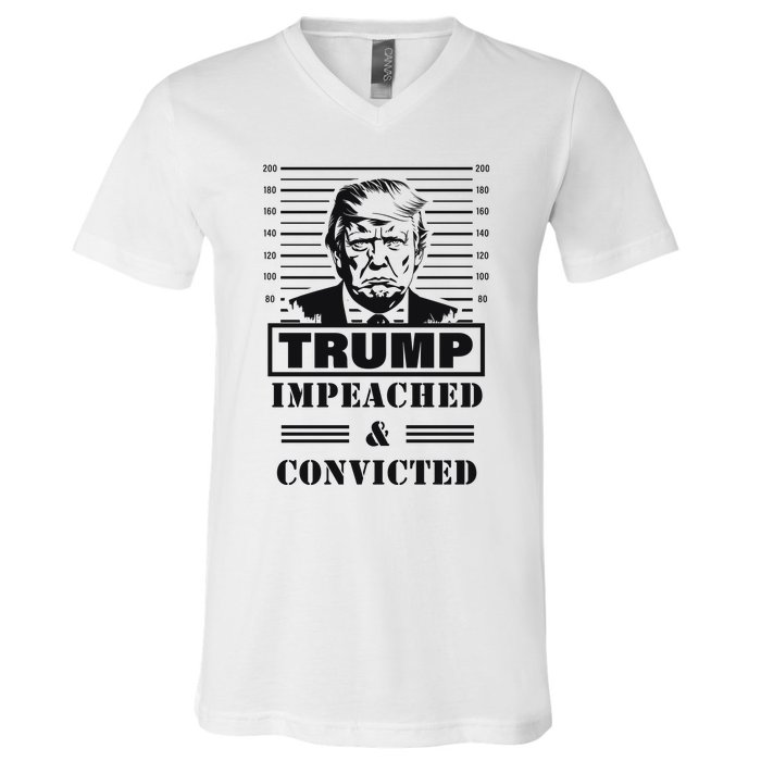 Impeached & Convicted Political Statement Artwork V-Neck T-Shirt