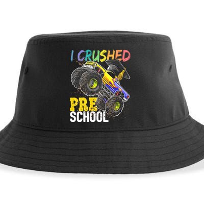 I Crushed Preschool Monster Truck Graduation Cap Gift Sustainable Bucket Hat