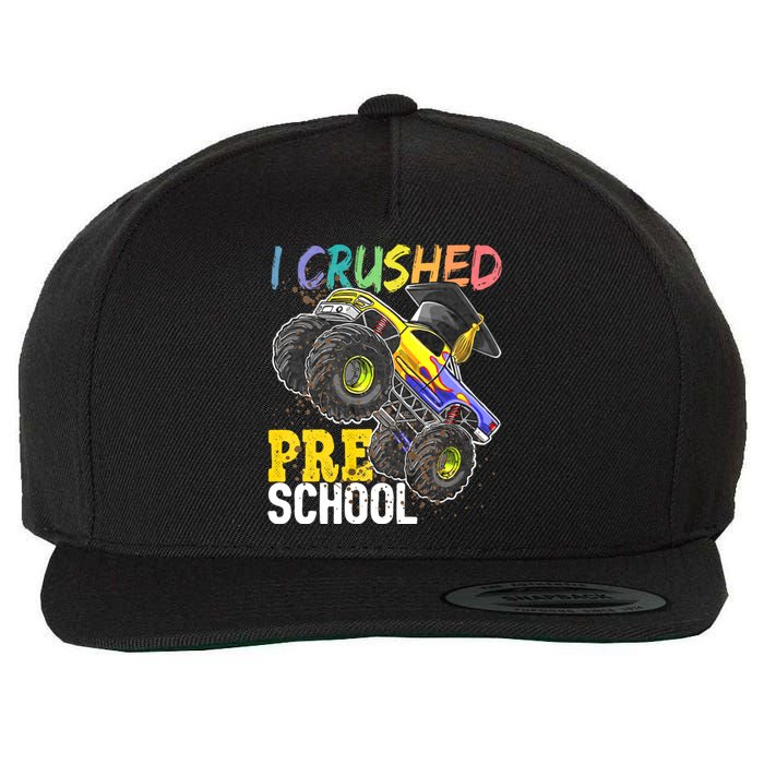 I Crushed Preschool Monster Truck Graduation Cap Gift Wool Snapback Cap