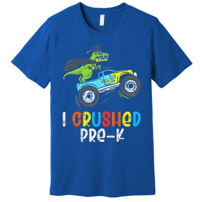 I Crushed PreK TRex Monster Truck Graduation Cap Premium T-Shirt