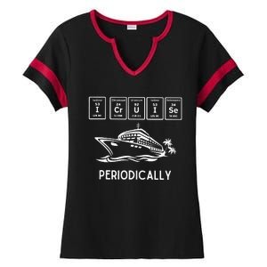 I Cruise Periodically Periodic Funny Cruising Trip Ship Boat Ladies Halftime Notch Neck Tee