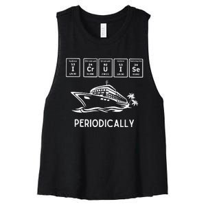 I Cruise Periodically Periodic Funny Cruising Trip Ship Boat Women's Racerback Cropped Tank