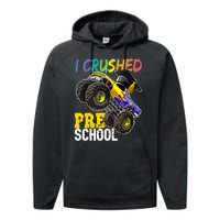 I Crushed Preschool Monster Truck Graduation Performance Fleece Hoodie