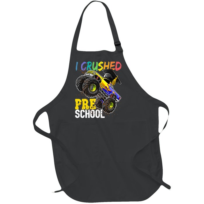 I Crushed Preschool Monster Truck Graduation Full-Length Apron With Pockets