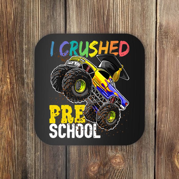 I Crushed Preschool Monster Truck Graduation Coaster