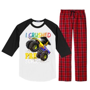 I Crushed Preschool Monster Truck Graduation Raglan Sleeve Pajama Set