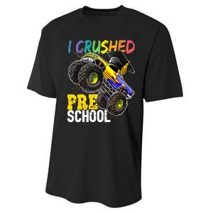 I Crushed Preschool Monster Truck Graduation Performance Sprint T-Shirt