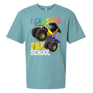 I Crushed Preschool Monster Truck Graduation Sueded Cloud Jersey T-Shirt