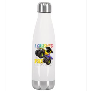 I Crushed Preschool Monster Truck Graduation Stainless Steel Insulated Water Bottle