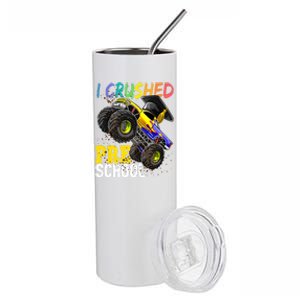 I Crushed Preschool Monster Truck Graduation Stainless Steel Tumbler