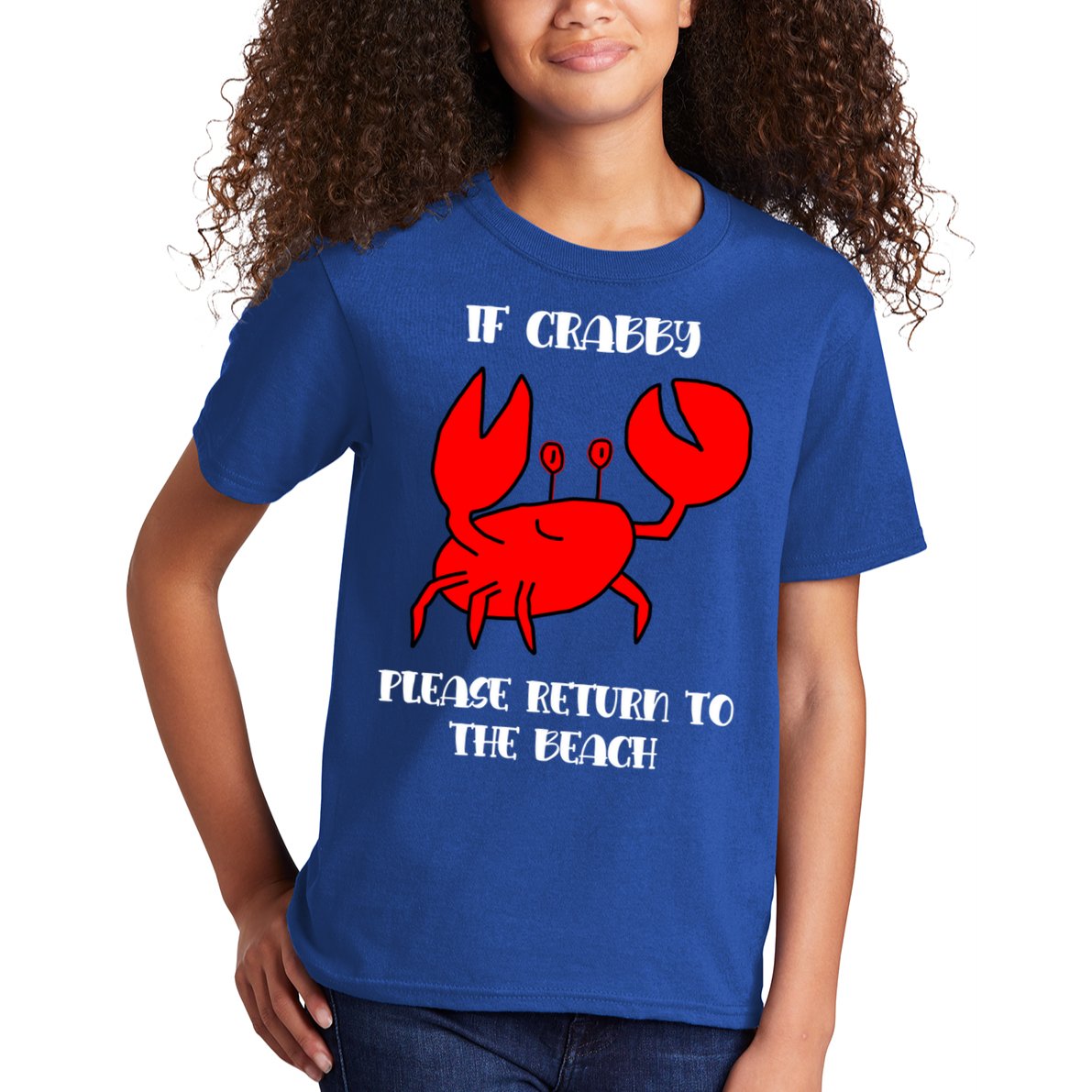 If Crabby Please Return To The Beach Funny Crab Gift Kids T-Shirt