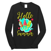 Ice Cream Popsicle Hello Summer Long Sleeve Shirt