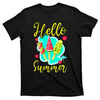 Ice Cream Popsicle Hello Summer T-Shirt