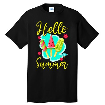 Ice Cream Popsicle Hello Summer Tall T-Shirt