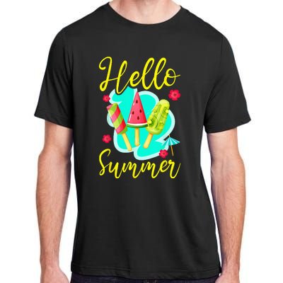 Ice Cream Popsicle Hello Summer Adult ChromaSoft Performance T-Shirt