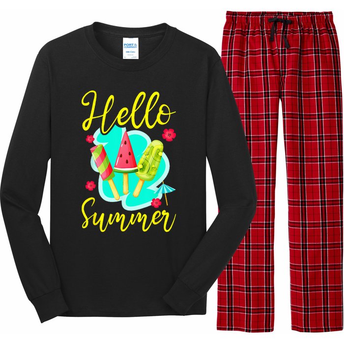 Ice Cream Popsicle Hello Summer Long Sleeve Pajama Set