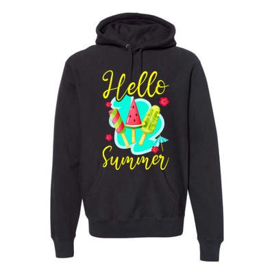 Ice Cream Popsicle Hello Summer Premium Hoodie