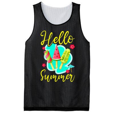 Ice Cream Popsicle Hello Summer Mesh Reversible Basketball Jersey Tank