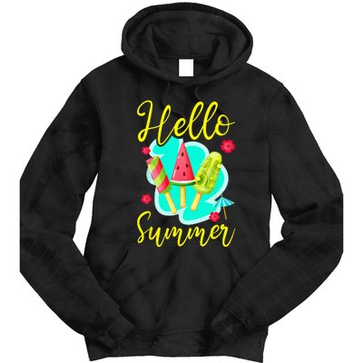 Ice Cream Popsicle Hello Summer Tie Dye Hoodie