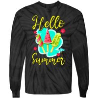 Ice Cream Popsicle Hello Summer Tie-Dye Long Sleeve Shirt