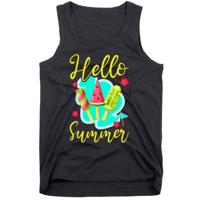 Ice Cream Popsicle Hello Summer Tank Top