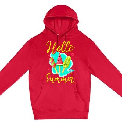 Ice Cream Popsicle Hello Summer Premium Pullover Hoodie