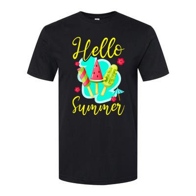 Ice Cream Popsicle Hello Summer Softstyle CVC T-Shirt