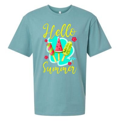 Ice Cream Popsicle Hello Summer Sueded Cloud Jersey T-Shirt