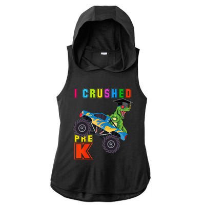 I Crushed PreK TRex Monster Truck Graduation Cap Ladies PosiCharge Tri-Blend Wicking Draft Hoodie Tank