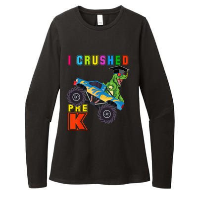 I Crushed PreK TRex Monster Truck Graduation Cap Womens CVC Long Sleeve Shirt