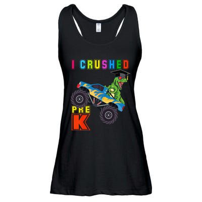 I Crushed PreK TRex Monster Truck Graduation Cap Ladies Essential Flowy Tank