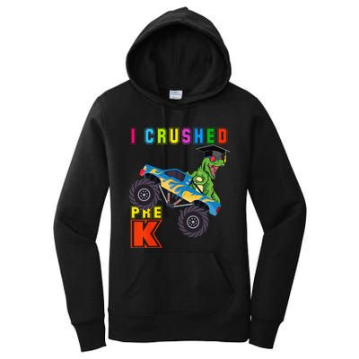 I Crushed PreK TRex Monster Truck Graduation Cap Women's Pullover Hoodie