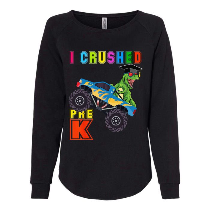 I Crushed PreK TRex Monster Truck Graduation Cap Womens California Wash Sweatshirt