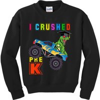 I Crushed PreK TRex Monster Truck Graduation Cap Kids Sweatshirt