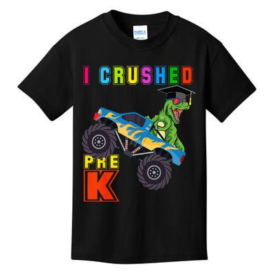 I Crushed PreK TRex Monster Truck Graduation Cap Kids T-Shirt