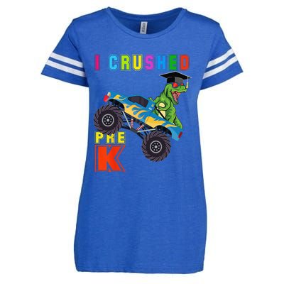 I Crushed PreK TRex Monster Truck Graduation Cap Enza Ladies Jersey Football T-Shirt