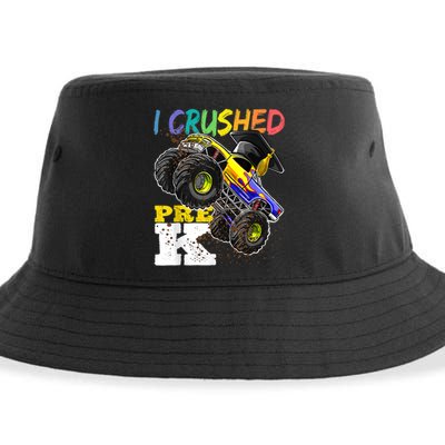 I Crushed Pre K Monster Truck Graduation Cap Tee Gift Boy Sustainable Bucket Hat