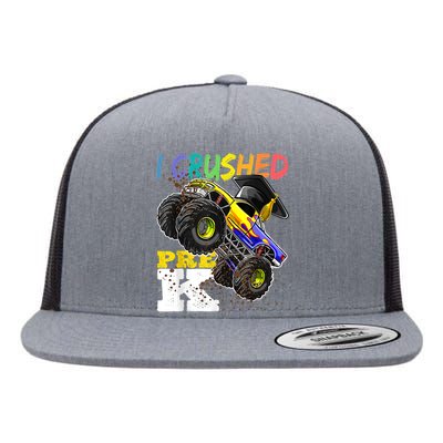 I Crushed Pre K Monster Truck Graduation Cap Tee Gift Boy Flat Bill Trucker Hat