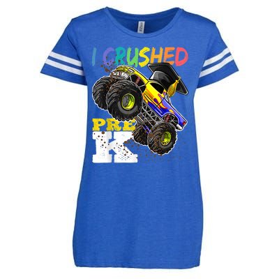 I Crushed Pre K Monster Truck Graduation Cap Tee Gift Boy Enza Ladies Jersey Football T-Shirt