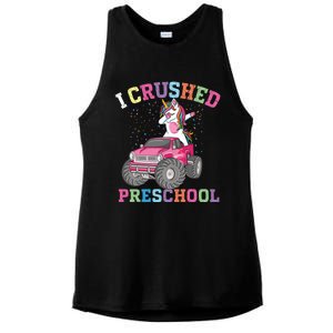 I Crushed Preschool Dabbing Unicorn Truck Graduation Gift Ladies PosiCharge Tri-Blend Wicking Tank